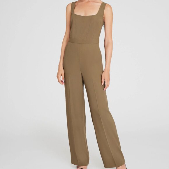 CLUB MONACO Crepe Square-Neck Jumpsuit - Picture 1 of 3